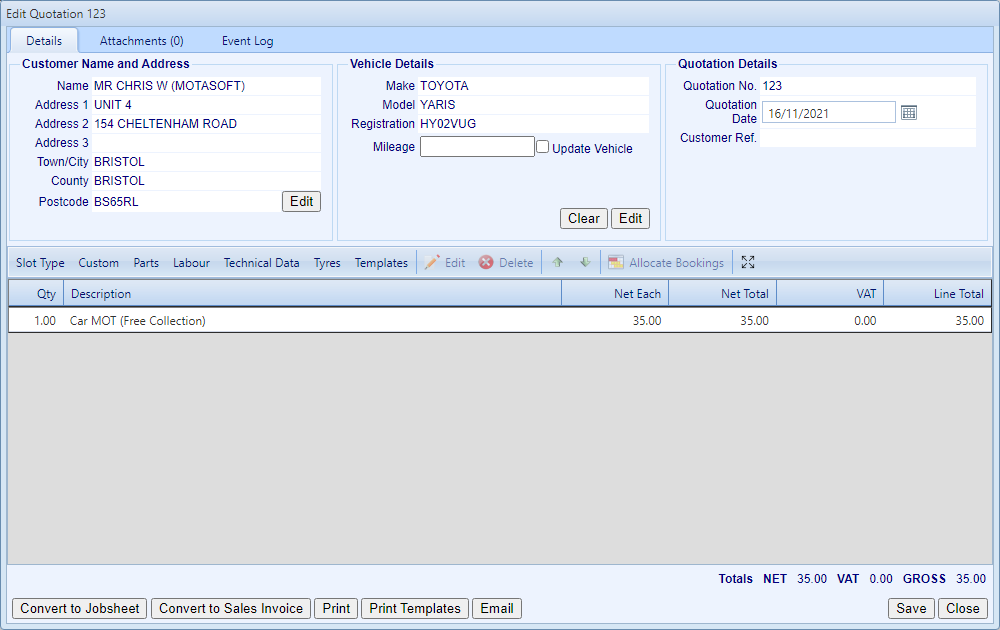 VGM New Features November 2021 3 ConvertToJobsheetOrInvoice