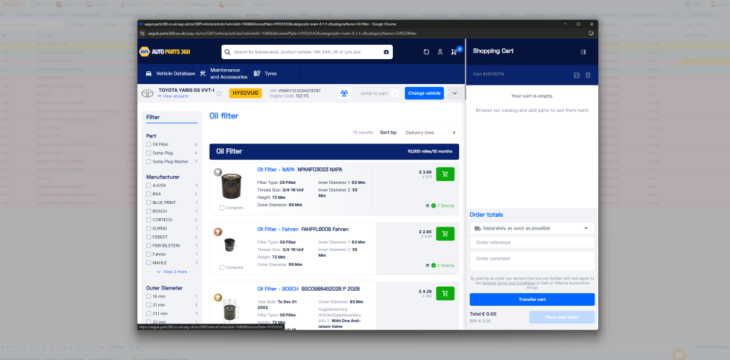 napa parts ordering